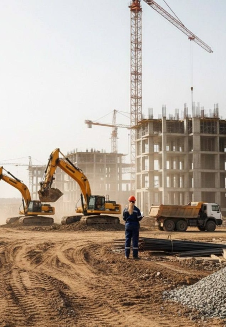 Heavy equipment on site